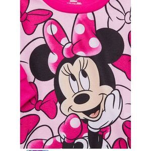 Minnie Pajama Set Long Sleeve Pink Bows Fleece Infant 12M Disney Junior 2 pc NWT